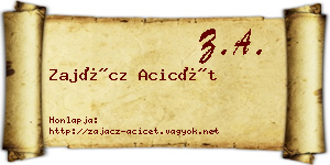 Zajácz Acicét névjegykártya